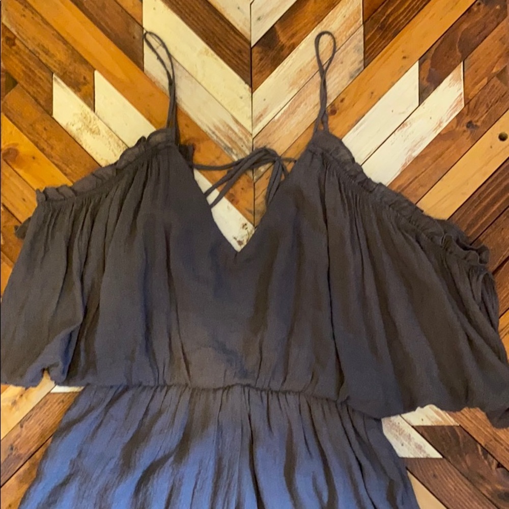 Cold Shoulder Ruffle Edge Romper - Picture 2 of 7